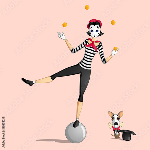 Girl mime performance