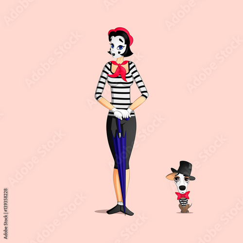 Girl mime performance