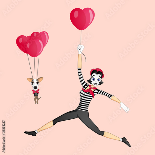 Girl mime performance