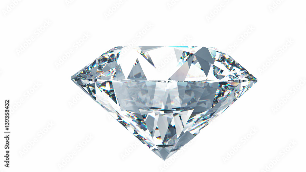 Large Clear Diamond isolated. 3d StockIllustration Adobe Stock