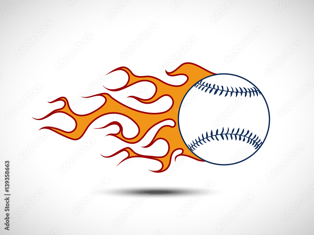 Color Baseball on Fire Logo. Fireball icon Vector Illustration. Sport  Concept. Stock Vector | Adobe Stock