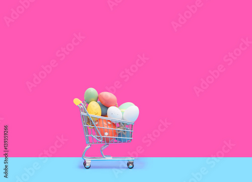 Easter eggs in shopping cart