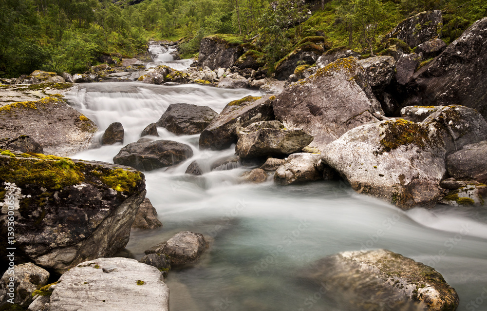 Naklejka premium Waterfall in Geiranger, Trollstigen, Norway 2013