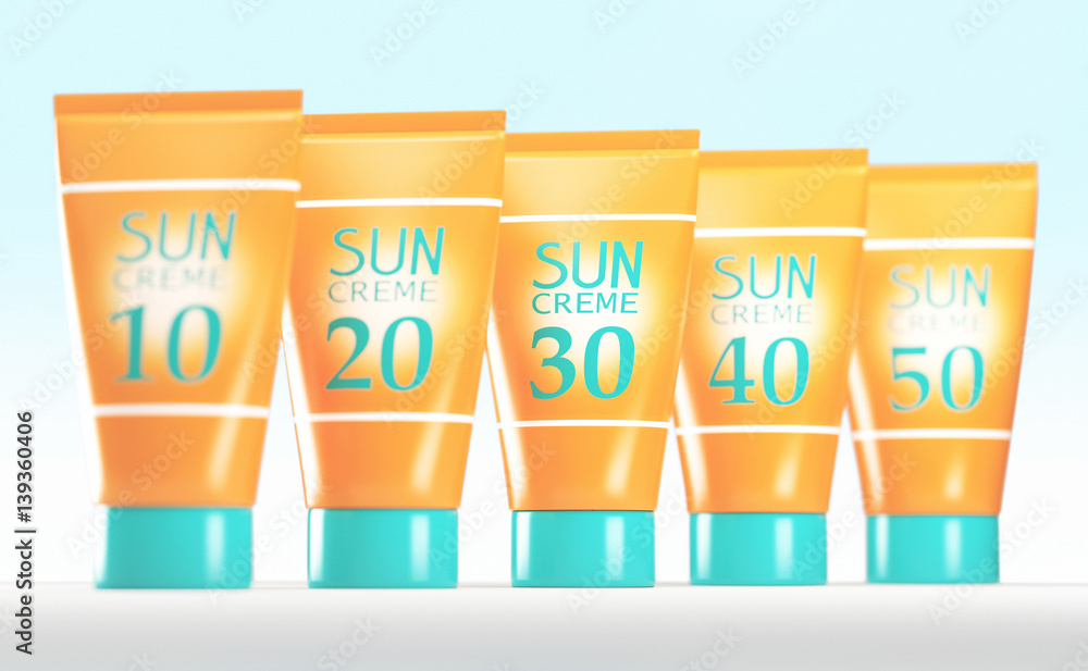 Flaconi crema di protezione solare Stock Illustration | Adobe Stock