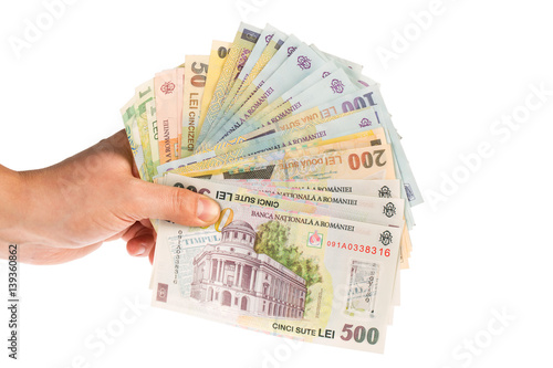 Different romanian banknotes