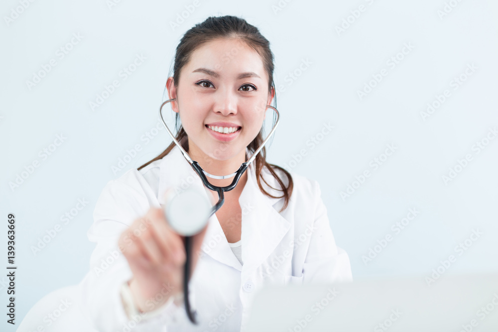 young pretty woman doctor in clinic young pretty woman doctor in clinic