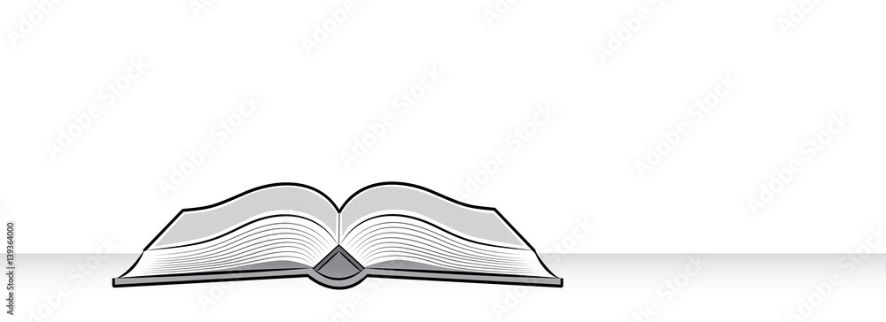 Open book. Drawing of book on the table in doodle style. Concept for  education. Stock Vector | Adobe Stock