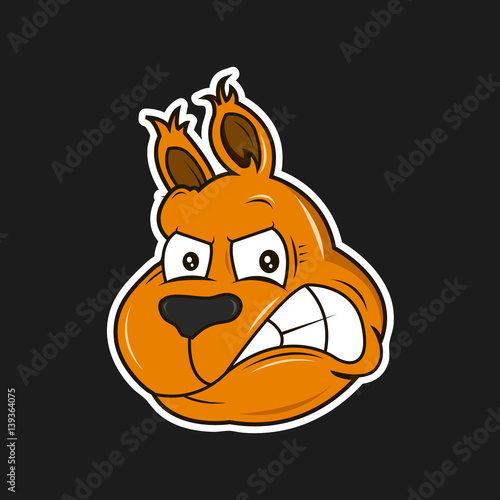 angry squirrel vector cartoon animal character illustration. Concept for logo or t-shirt design