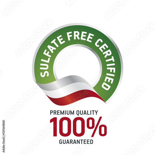 Sulfate Free Certified green ribbon label logo icon