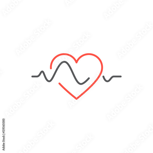 Vector heart beat line icon. Healtcare concept