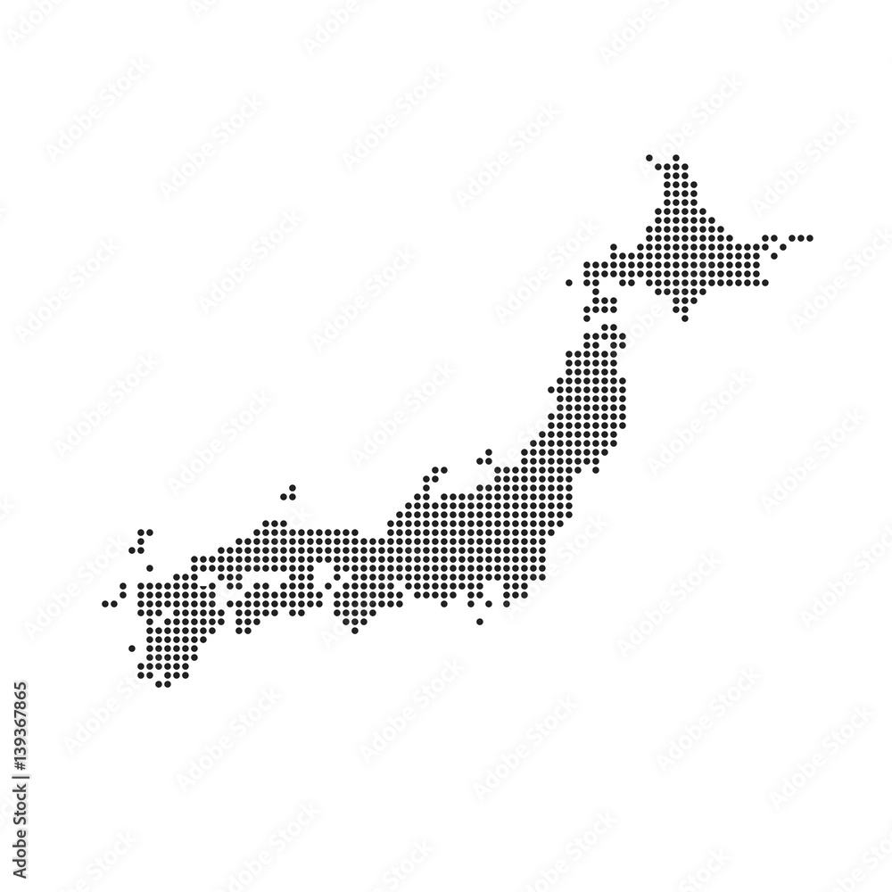 Fototapeta Japan Dotted Map
