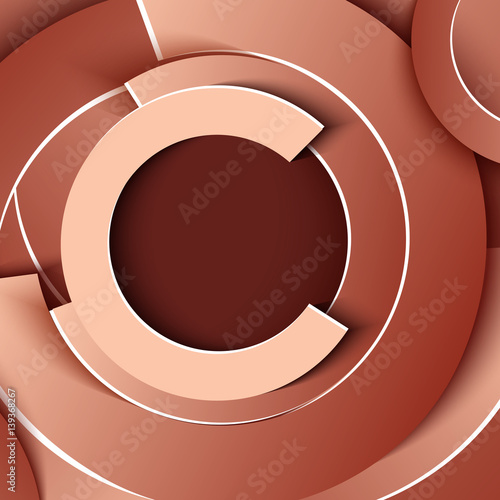 Business layout of circle shapes in beige and brown shades