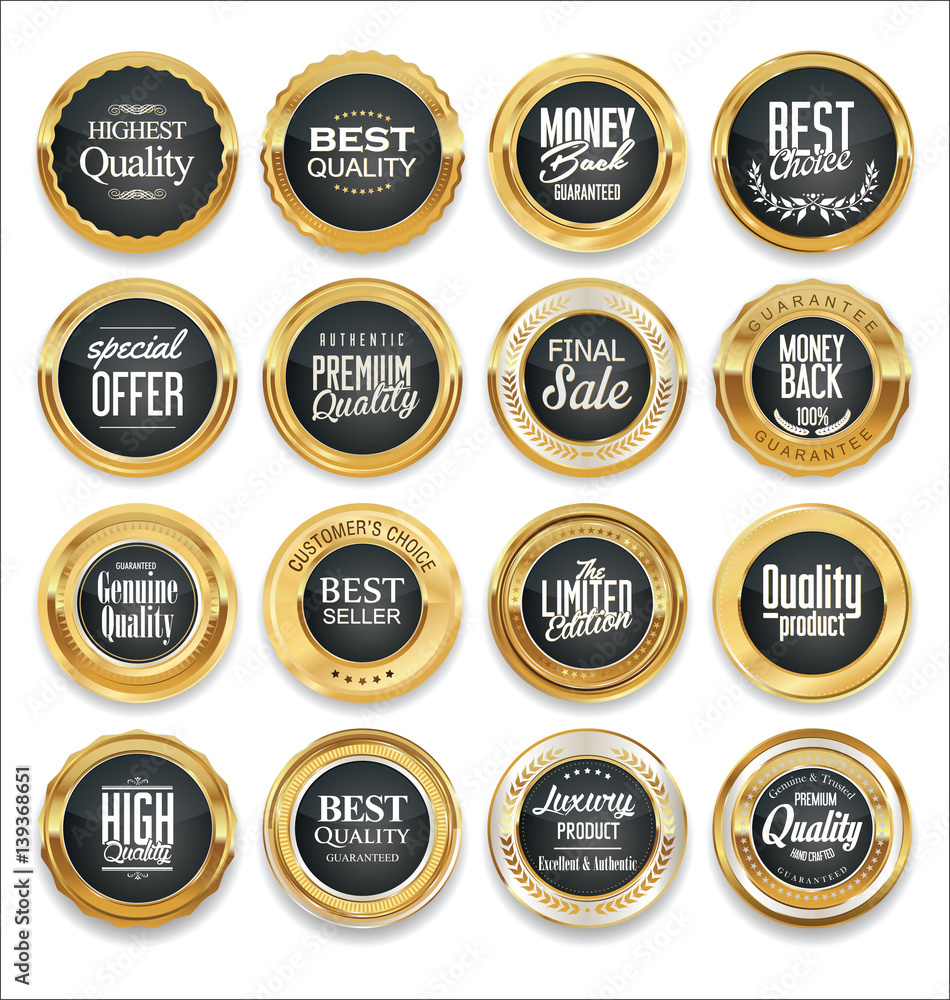 Luxury sale golden labels collection Luxury sale golden labels collection