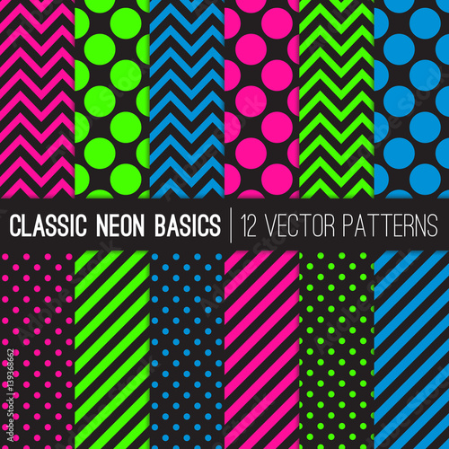 Classic Neon Patterns in Po...