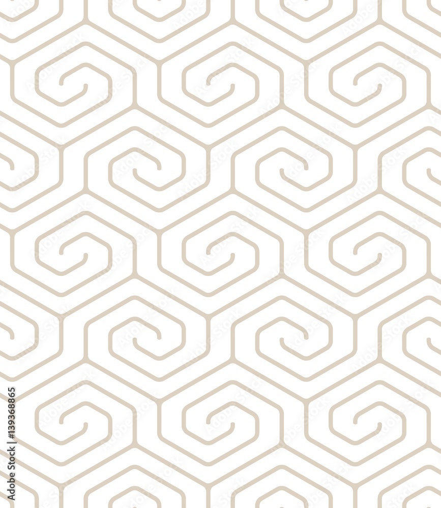 Vector seamless pattern. Modern stylish texture. Monochrome geometrical pattern. The grid of hexagonal cells.