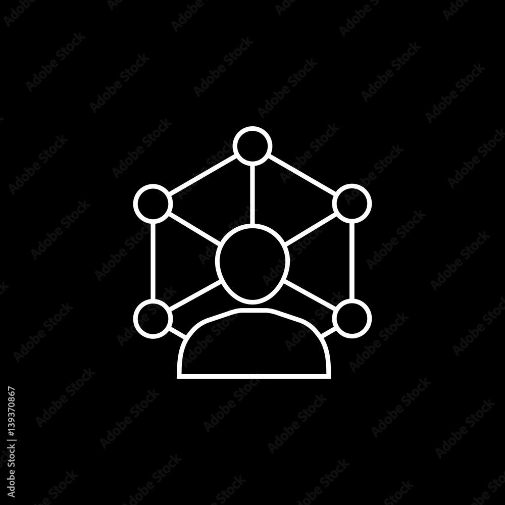 Community network line icon, seo & development, business network sign, a linear pattern on a black background, eps 10. Community network line icon, seo & development, business network sign, a linear pattern on a black background, eps 10.