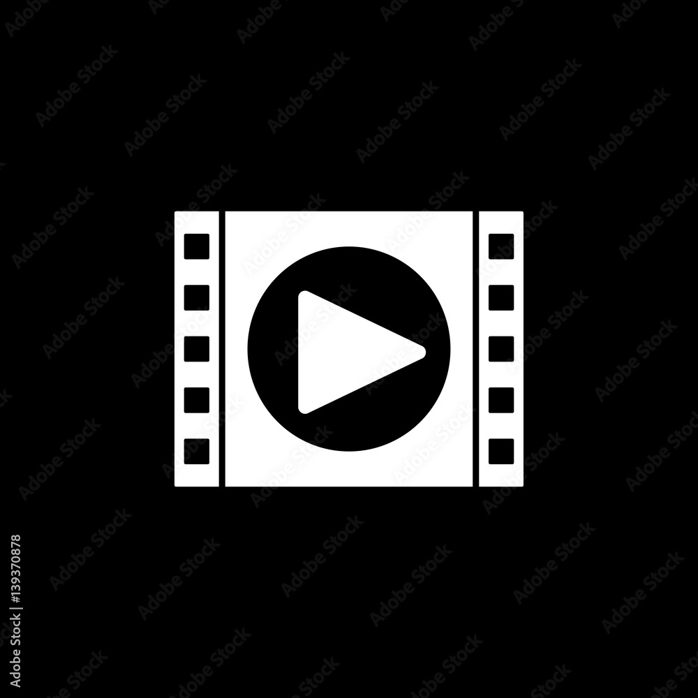 Video marketing solid icon, seo & development, movie player sign, a filled pattern on a black background, eps 10. Video marketing solid icon, seo & development, movie player sign, a filled pattern on a black background, eps 10.