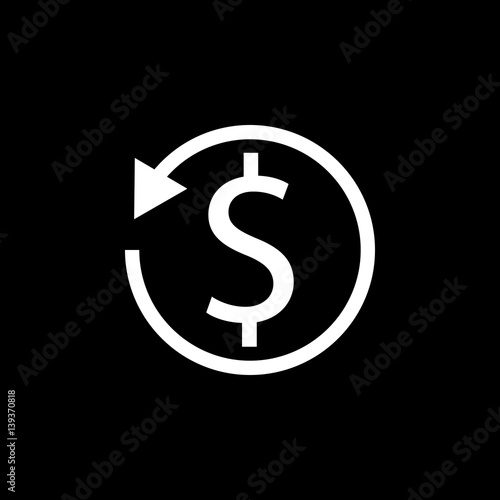 Return on investment solid icon  seo   development  marketing sign  a filled pattern on a black background  eps 10.