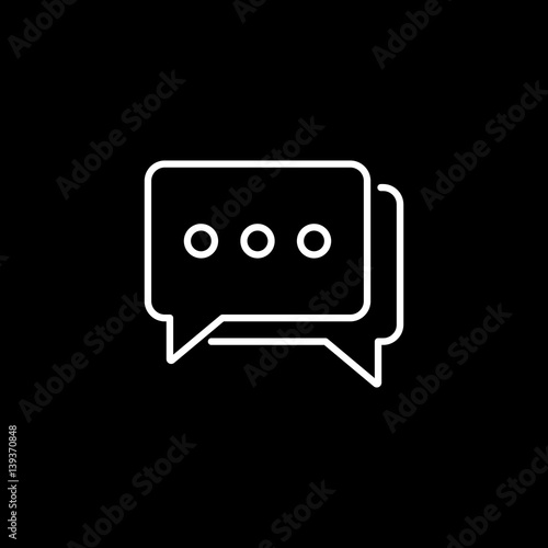 Social engagement line icon, seo & development, Speech bubbles sign, a linear pattern on a black background, eps 10.