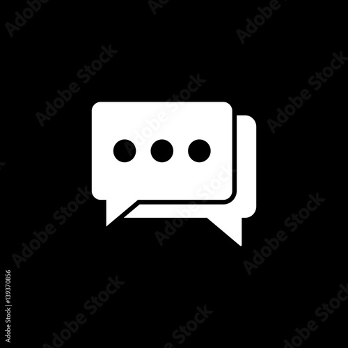 Social engagement solid icon, seo & development, Speech bubbles sign, a filled pattern on a black background, eps 10.