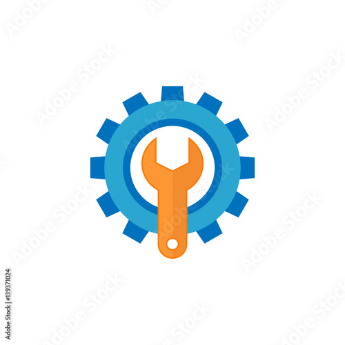 Technical support flat icon, seo & development, repair service, a colorful solid pattern on a white background, eps 10.