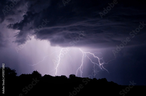 lightning storm in the sky