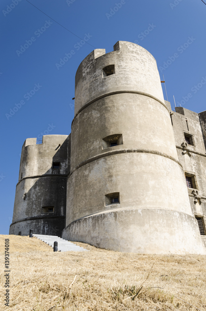 View of the castle of Evoramonte , close to Evora, Alentejo, portugal.