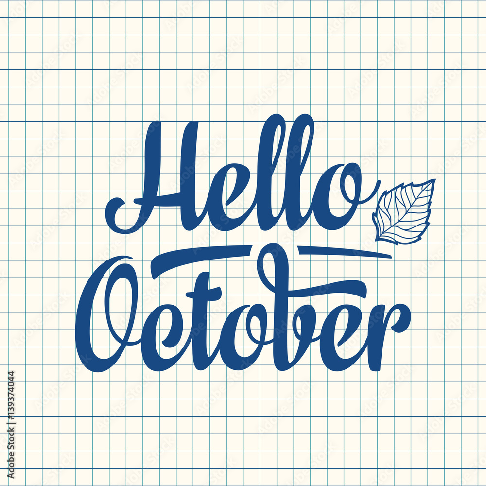 Hello October. Text retail message. Best for sale banner. Hello October. Text retail message. Best for sale banner.