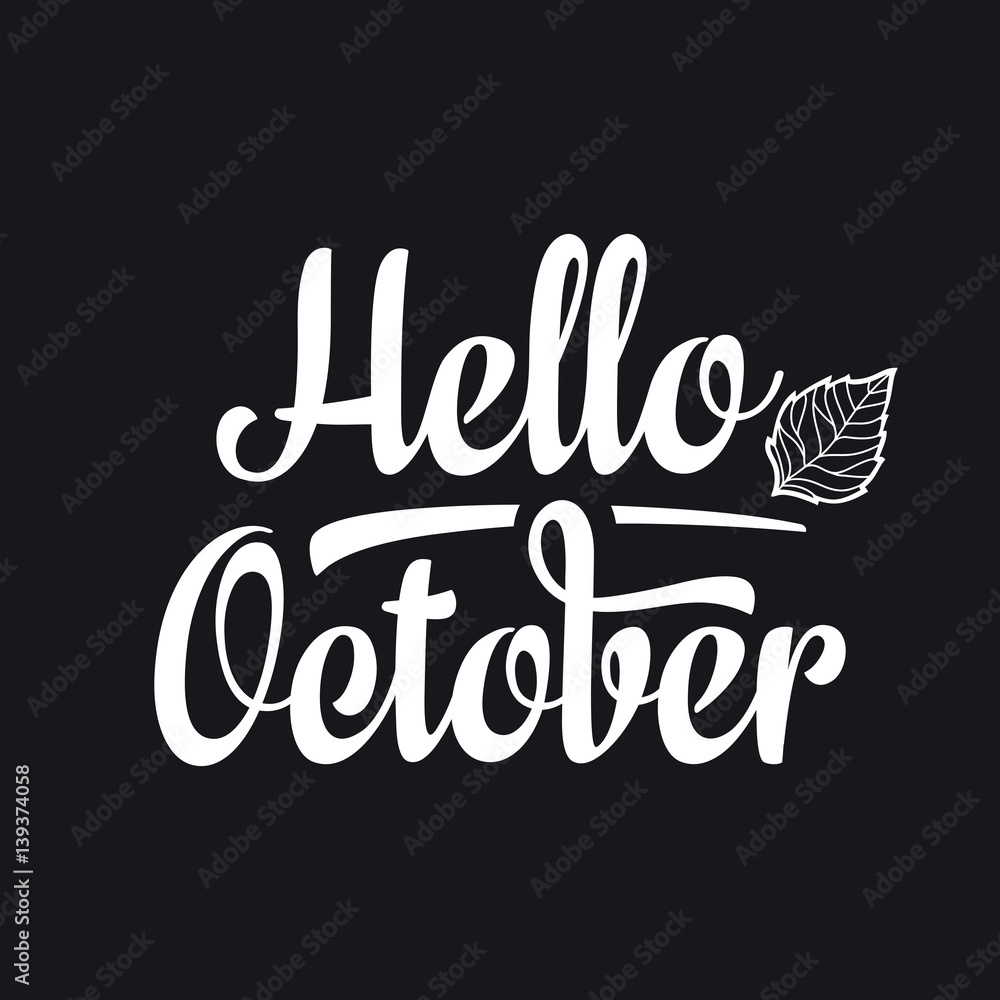 Hello October. Text retail message. Best for sale banner. Hello October. Text retail message. Best for sale banner.