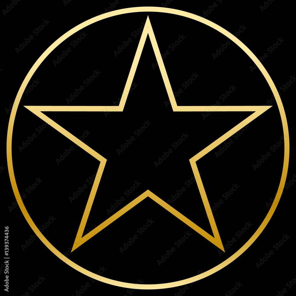 Gold star in a golden circle. Simple form. Flat vector image. Gold star in a golden circle. Simple form. Flat vector image.