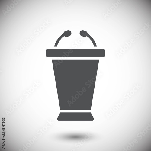 lectern with microphone icon stock vector illustration flat desi