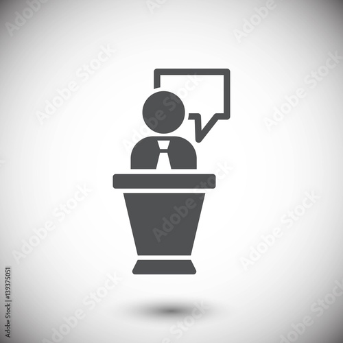 lectern with microphone icon stock vector illustration flat desi