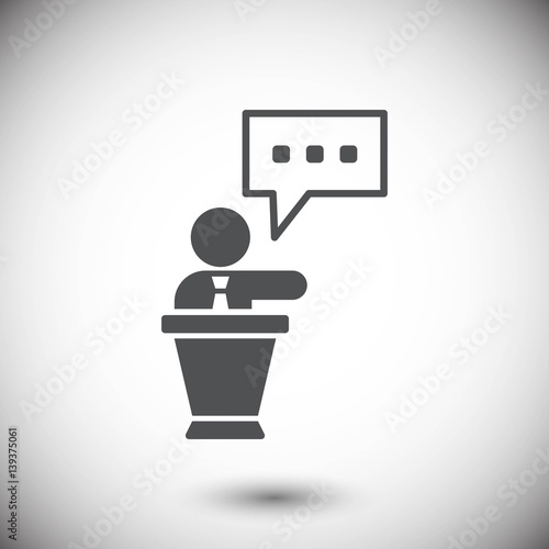 lectern with microphone icon stock vector illustration flat desi