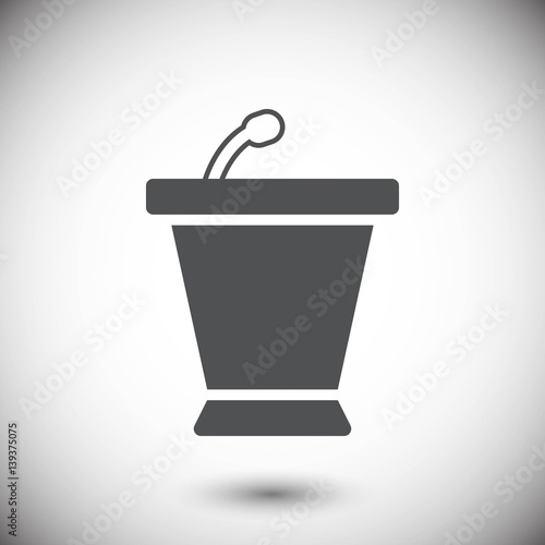 lectern with microphone icon stock vector illustration flat desi
