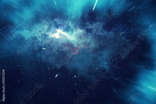 Fototapeta Naklejka Na Ścianę i Meble -  Starry outer space background texture with nebula. Colorful starry night sky outer space background. 3d rendering