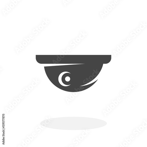 Security camera Icon. Vector logo on white background