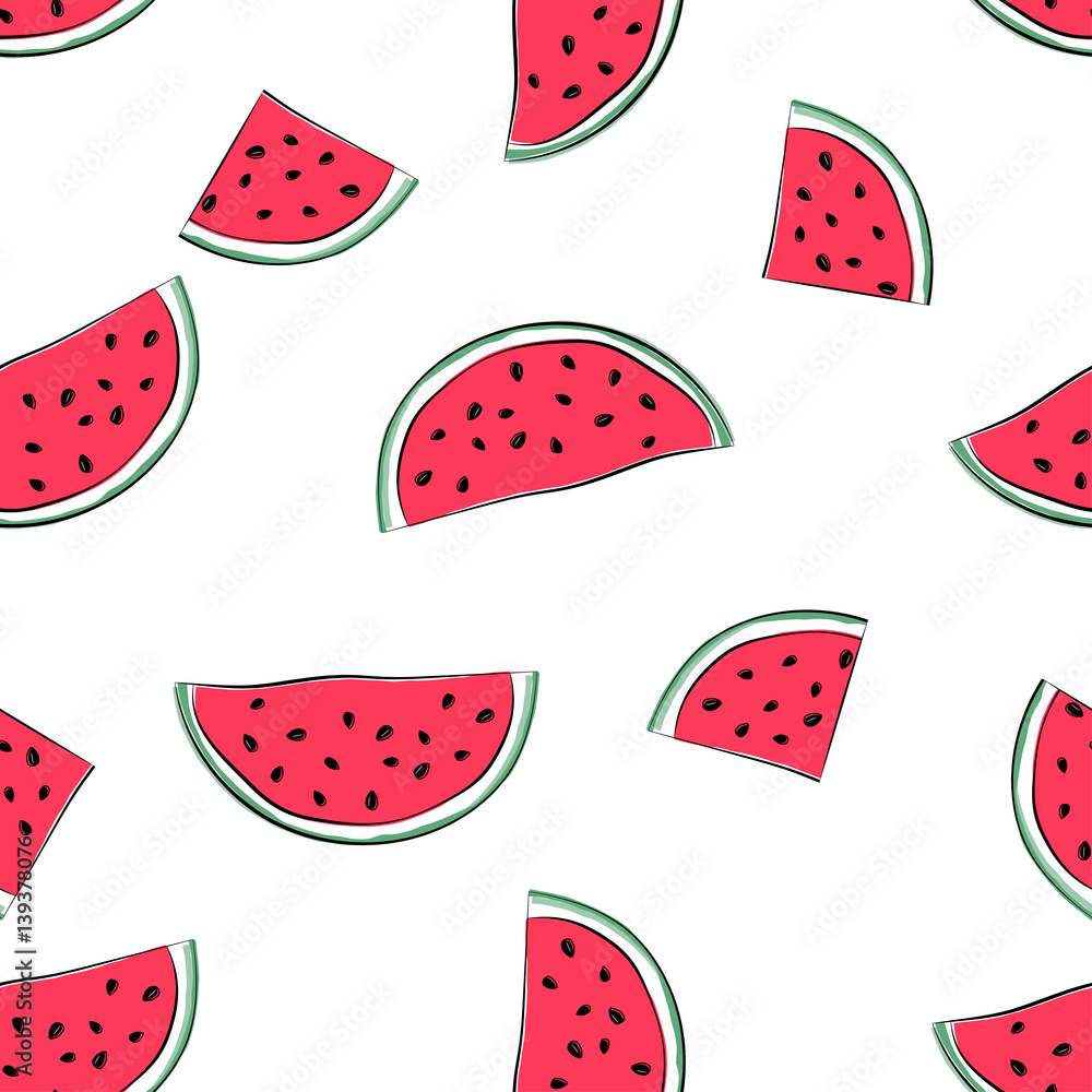 Pattern with watermelons Pattern with watermelons