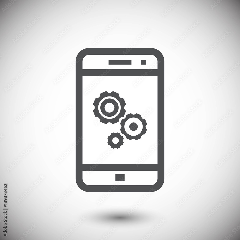 gear phone icon stock vector illustration flat design gear phone icon stock vector illustration flat design