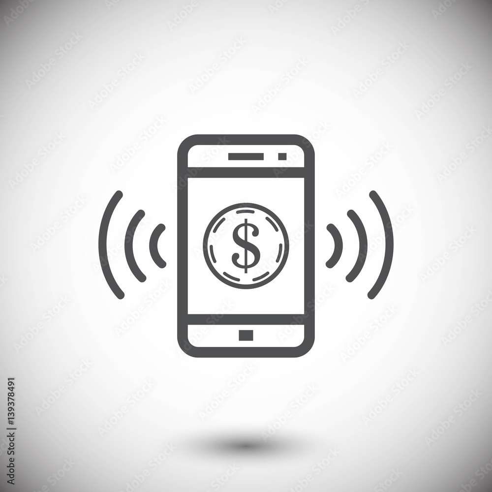 phone and money icon stock vector illustration flat design phone and money icon stock vector illustration flat design