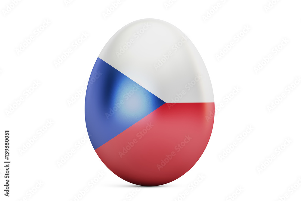 Easter egg with flag of Czech Republic, 3D rendering Easter egg with flag of Czech Republic, 3D rendering