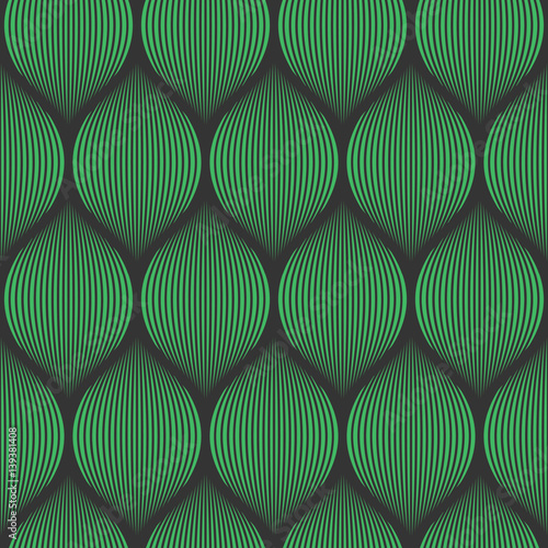 Seamless black and green optical illusion woven pattern vector