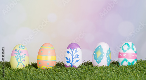 Colorful Easter Eggs With a Multicolored Background