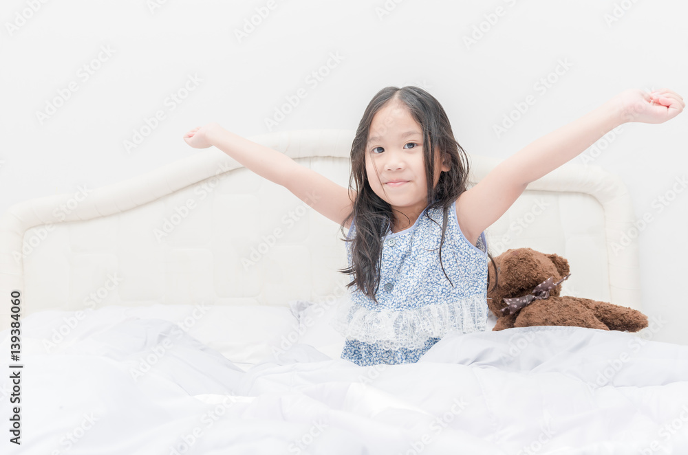 cute girl wakes up in the morning cute girl wakes up in the morning