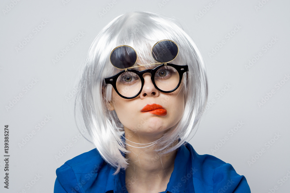 fashionable woman in two-sided points, sadness, emotions fashionable woman in two-sided points, sadness, emotions