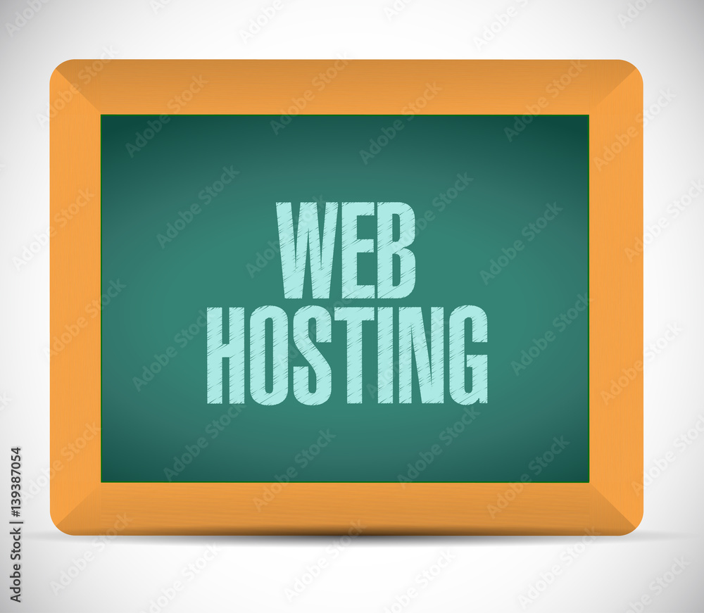 Web hosting chalkboard sign concept Web hosting chalkboard sign concept