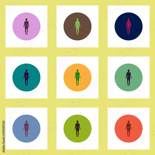Collection of stylish vector icons in colorful circles vbody osteoarthritis