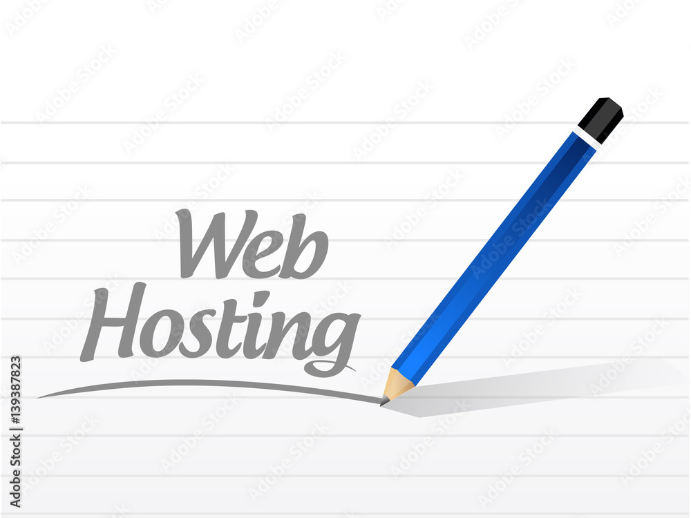 Web hosting message sign concept Web hosting message sign concept