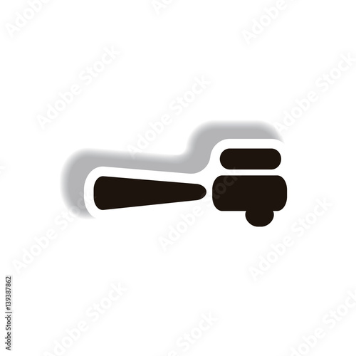Vector illustration in paper sticker style cezve