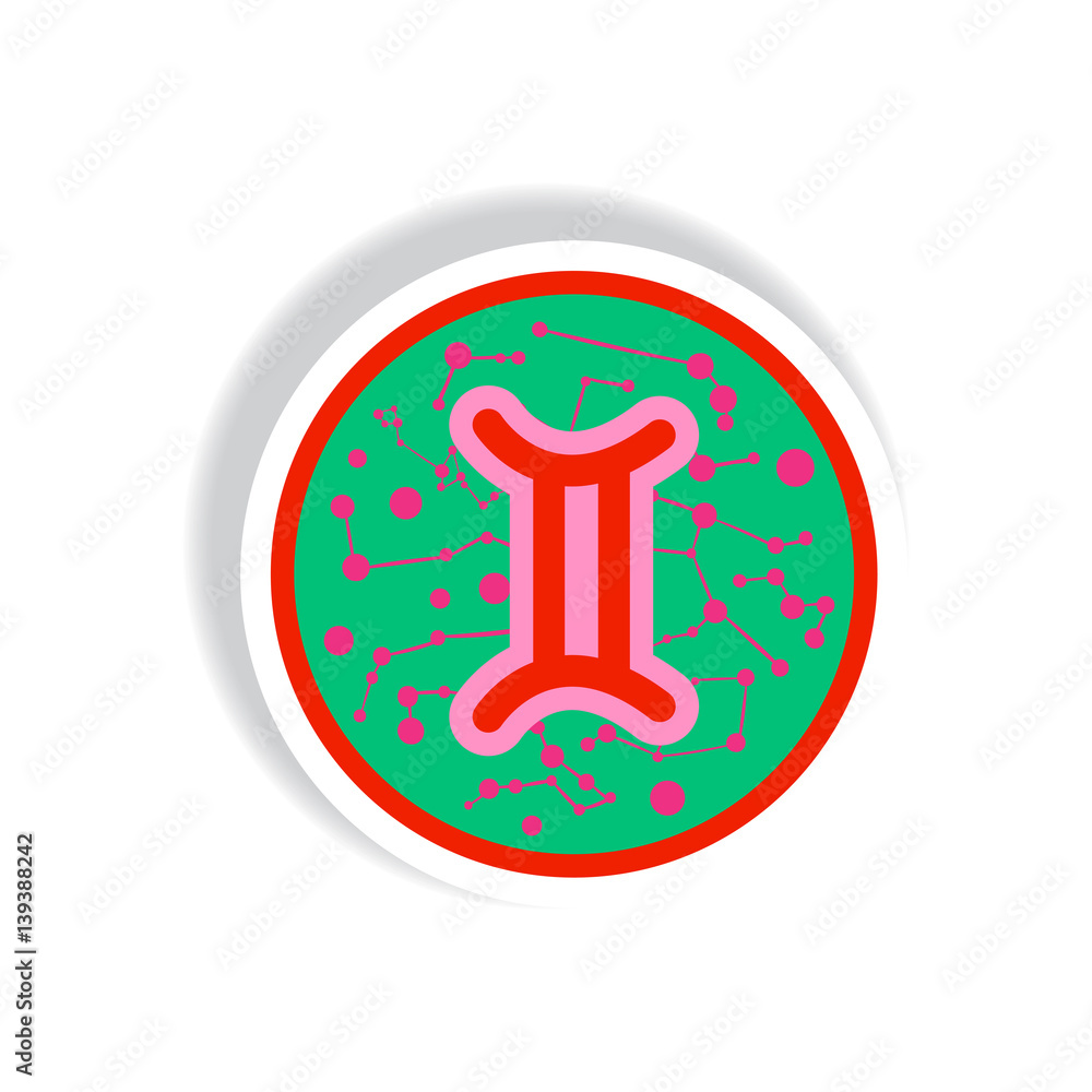 stylish icon in paper sticker style Zodiac sign Gemini stylish icon in paper sticker style Zodiac sign Gemini