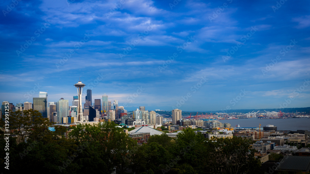 Striking skyline of the City of Seattle, Washington State